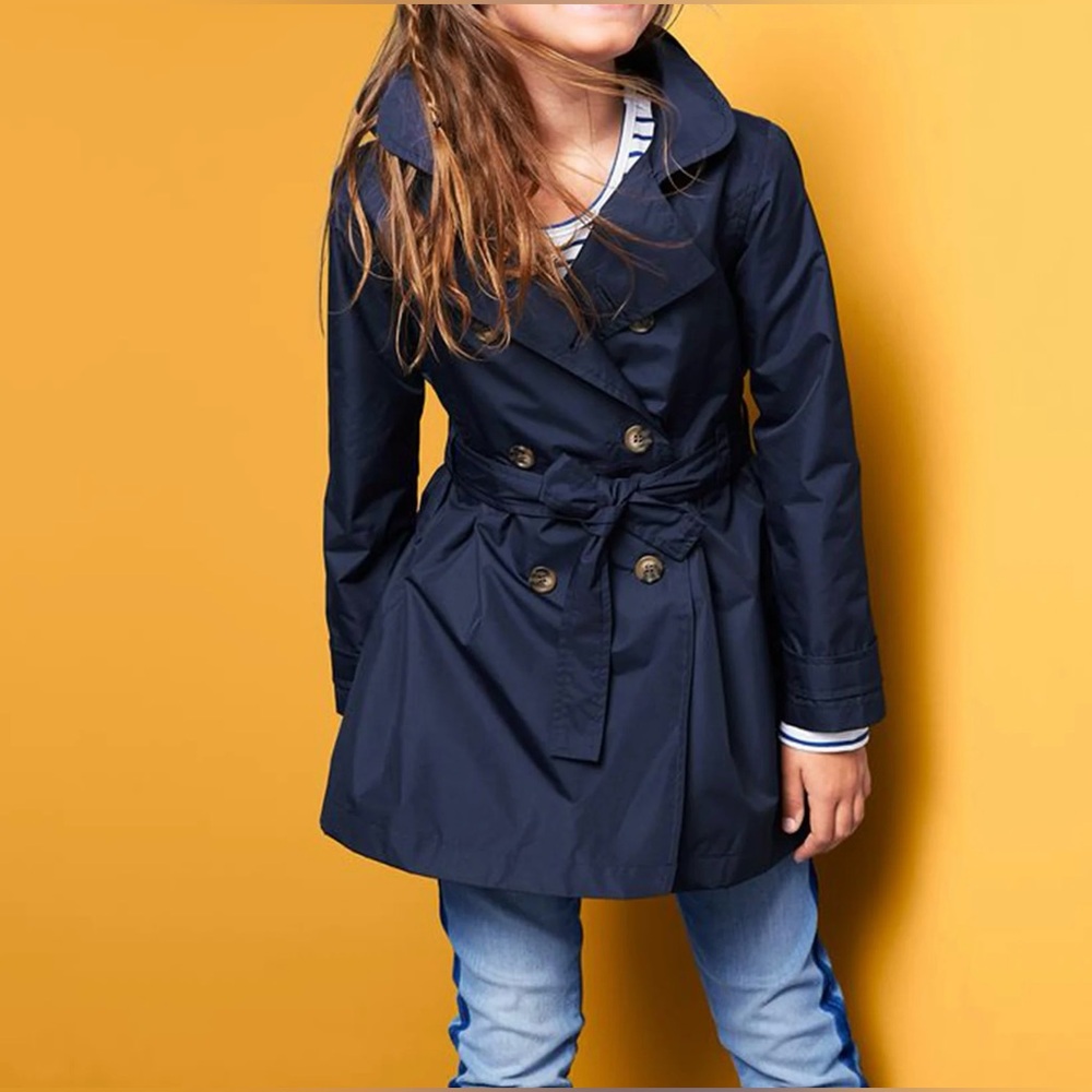 ZARA Kids Navy Blue Trench Coat Chic Preppy Timeless Elegant Fall Winter